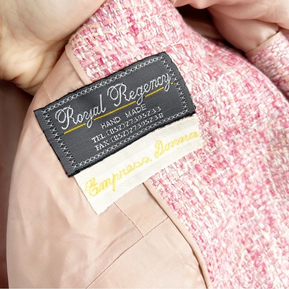 Royal Regency Empress Donna Handmade Pink Tweed Blazer Jacket - Picture 7 of 9